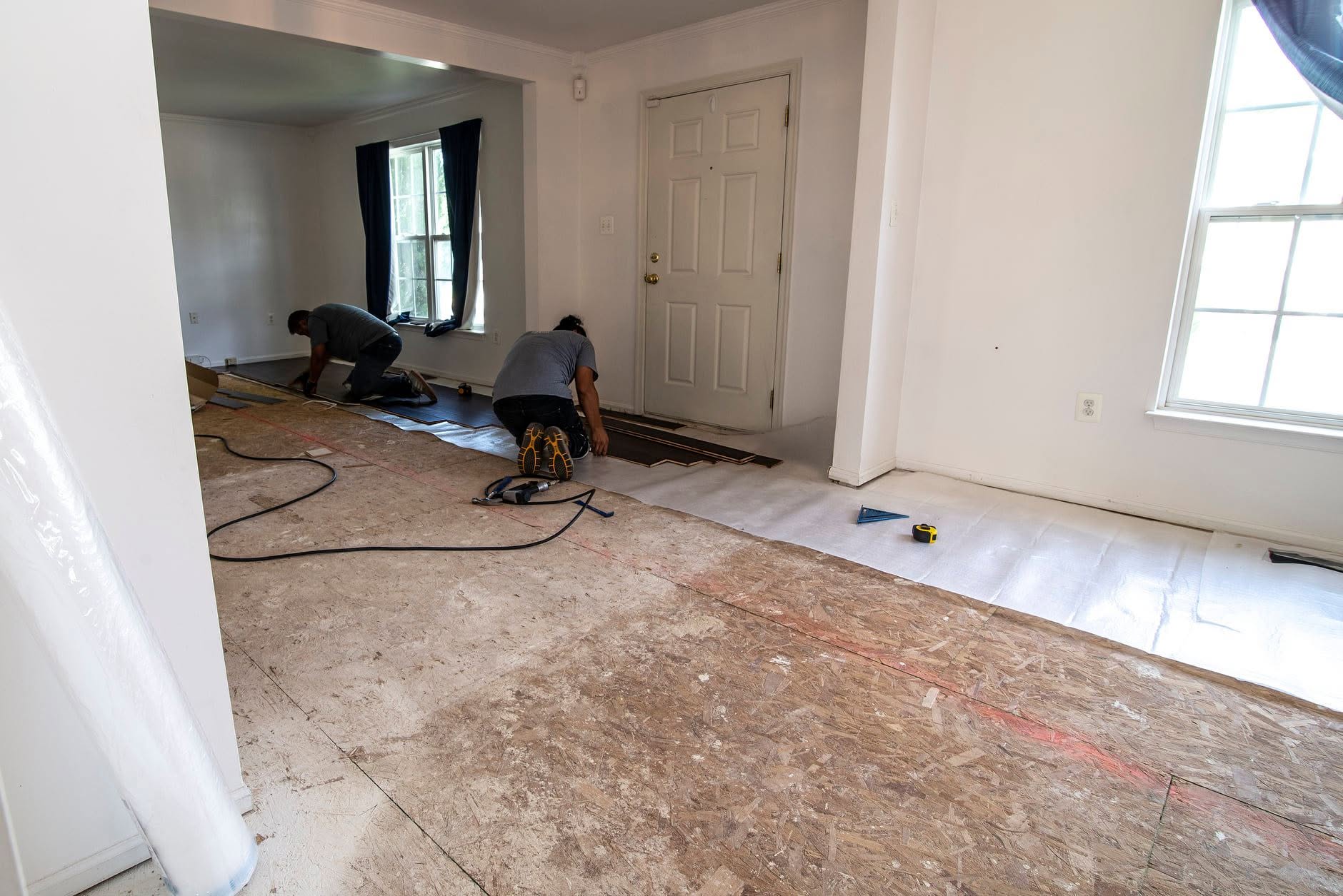 Flooring · new hardwood going down