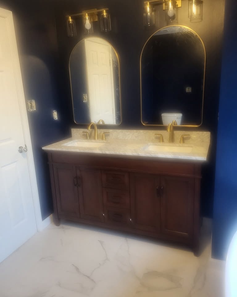 Vanity · double vanity with arched mirrors