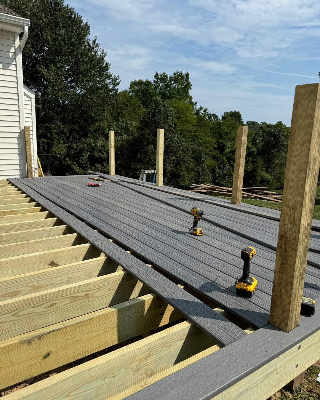New deck · composite boards on a new frame
