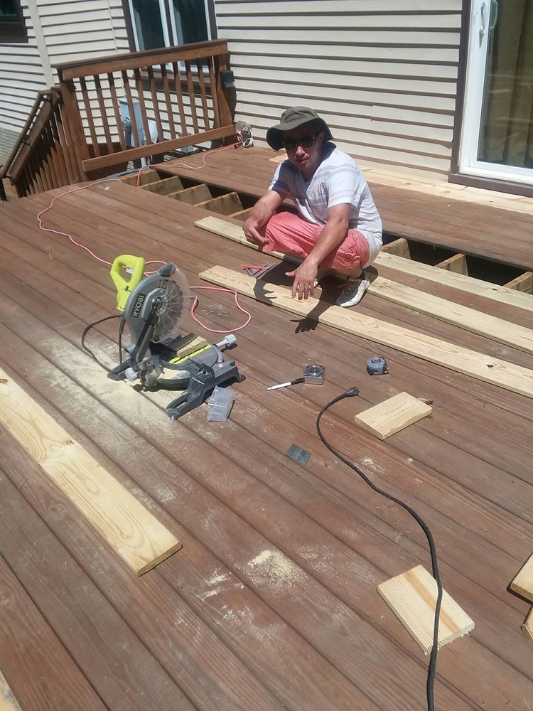 Deck repair · replacing worn boards